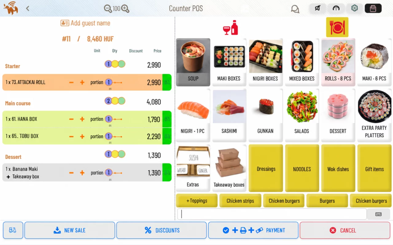 Counter order management for faster service