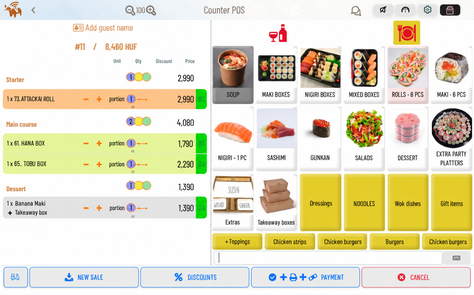 Counter order management for faster service