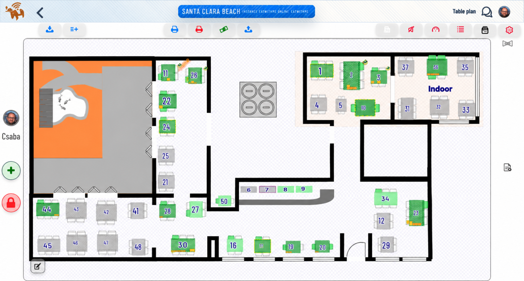 An intelligent table plan for fast, accurate order management